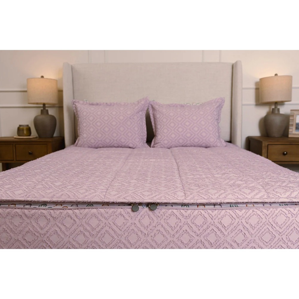 Beddy's Olivia Luxe Bedding All Cotton Twin Size 75" x 39" Purple Comforter